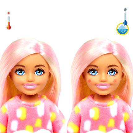 Barbie Small Dolls and Accessories, Cutie Reveal Chelsea Doll with Monkey Plush Costume & 7 Surprises Including Color Change, Jungle Series, HKR14
