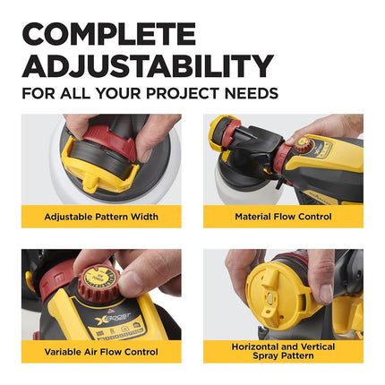 Wagner Spraytech 02419307 FLEXiO 595 Handheld HVLP Paint Sprayer, Sprays Unthinned Latex, Includes Two Nozzles - iSpray & Detail Finish Nozzle, Complete Adjustability, Lightweight Design