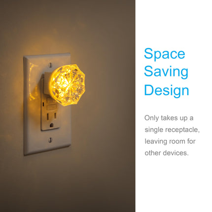 Luz nocturna LED GE Jewel, para enchufar, siempre encendida, ámbar, certificación UL, de bajo consumo, ideal para dormitorio, baño, guardería, pasillo, cocina, 11291
