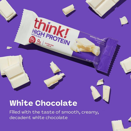 thinkThin High Protein Bars, White Chocolate (2.1 oz Bar, 10 Count)