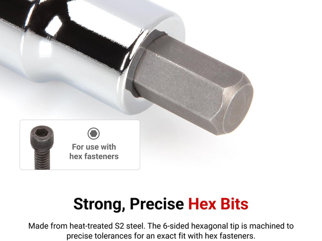 TEKTON Juego de vasos de punta hexagonal con riel de 1/2 pulgada, 14 piezas (6-19 mm) | SHB92102