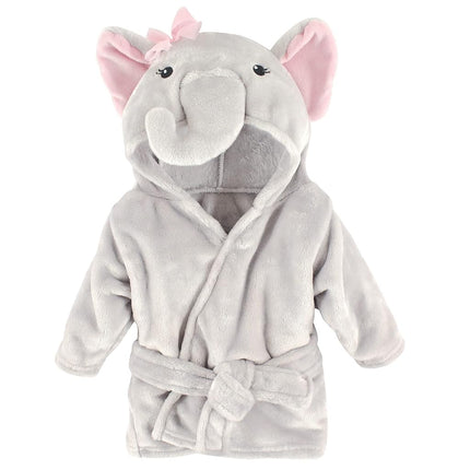 Hudson Baby Unisex Baby para bebés y niñas Albornoz de felpa para piscina y playa, Pretty Elephant, 12-18 meses