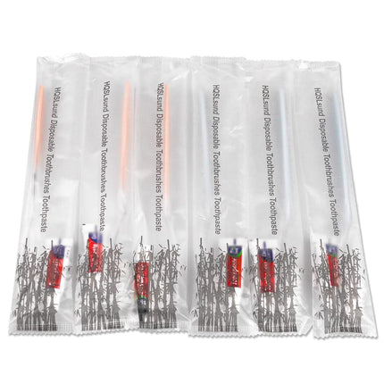 HQSLsund 30 Pack Disposable Toothbrushes with Toothpaste, Individually Wrapped, Soft Bristle, Manual, White, Travel Toothbrush Kit