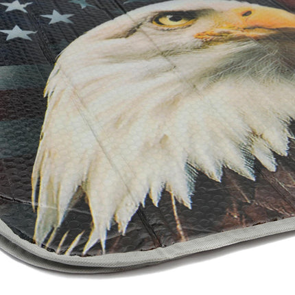 BDK USA Eagle Flag Auto Sun Shade for Car SUV Truck - Stars & Stripes - Bubble Foil Jumbo Folding Accordion for Windshield (AS-764)