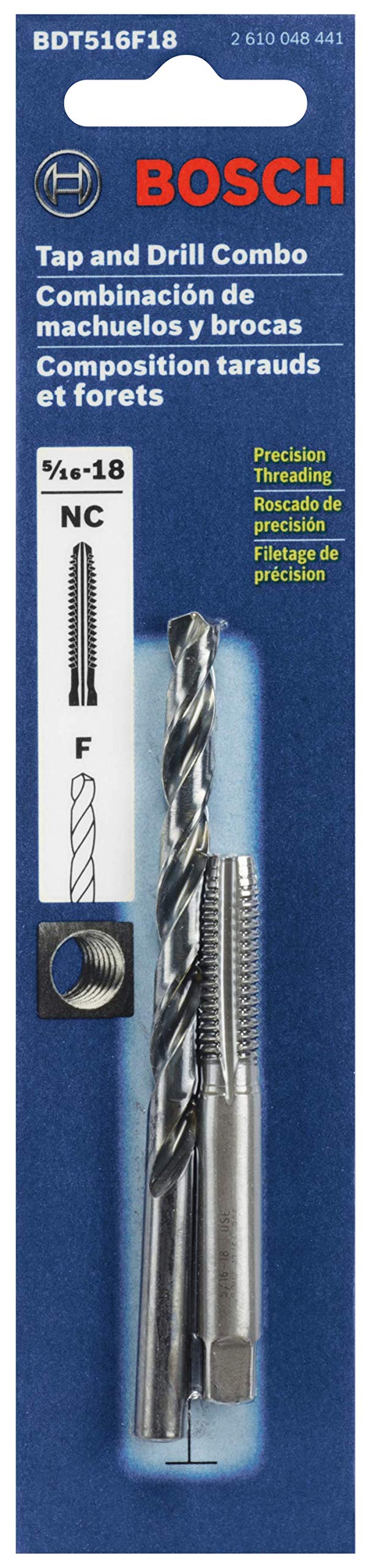Bosch BDT516F18 5/16-18 Plug Tap and Size F Drill Bit Combo Set