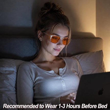 Goiteia 100% Orange Blue Light Blocking Glasses-Amber Tint Gaming Glasses for Better Sleep/Eyes Strain/Light Sensitive-Ultra Light & Spring Hinges for Better Comfort
