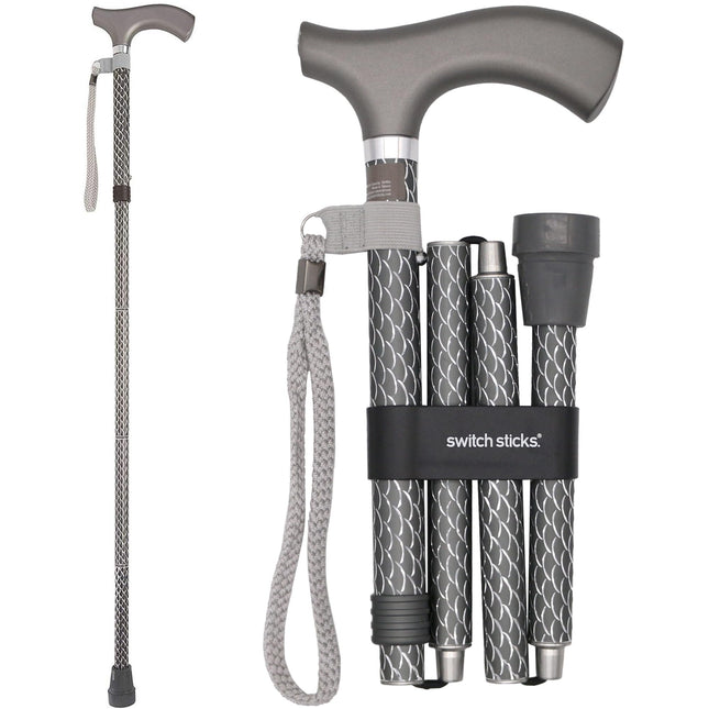 Switch Stick Luxury Engraved Graphite Walking Stic