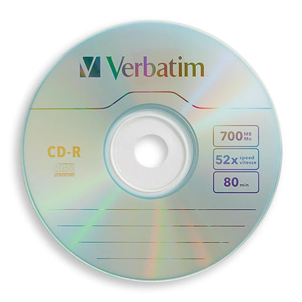 Verbatim 700MB 52x 80 Minute Branded Recordable Disc CD-R - 100-Disc Spindle, FFP 97458