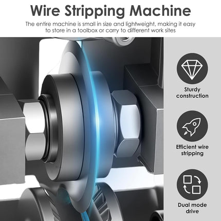 Manual Wire Stripper Machine Gauge Wire 0.04-1 Inch, Scrapping Copper Cable Stripping Machine, Drill Powered/Hand Crank Dual-Drive Wire Stripper Tool for Scrap Copper Recycling & Electrical Work