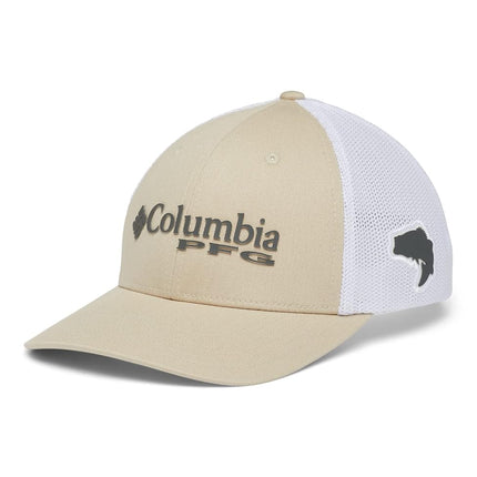 Columbia Unisex Pfg Mesh Ball Cap, Fossil, Grill, White, Bass, Large/X-Large