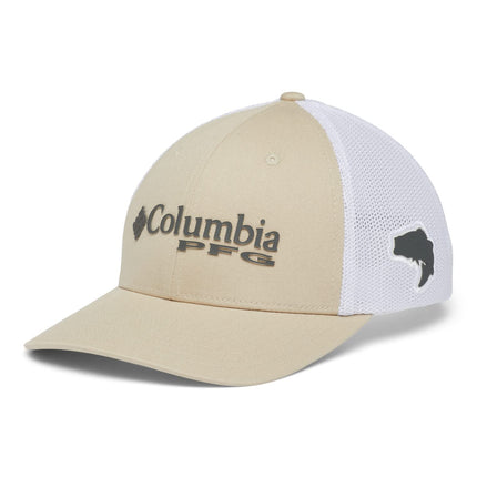 Columbia Unisex Pfg Mesh Ball Cap, Fossil, Grill, White, Bass, Large/X-Large