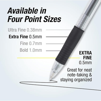 Pilot G2 Retractable Premium Gel Ink Roller Ball Pens, Extra Fine Point, Black, Box of 12 -31002
