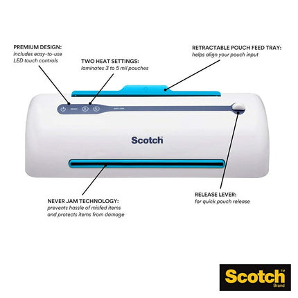 Scotch Brand Scotch TL906 Thermal Laminator, Never Jam Technology Automatically Prevents Misfed Items, 2 Roller System, 9 inch (Pack of 2)