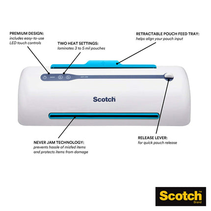 Scotch Brand Scotch TL906 Thermal Laminator, Never Jam Technology Automatically Prevents Misfed Items, 2 Roller System, 9 inch (Pack of 2)