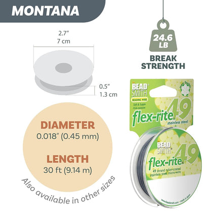 The Beadsmith Flex-Rite Beading Wire, Nylon-Coated Stainless-Steel Wire
