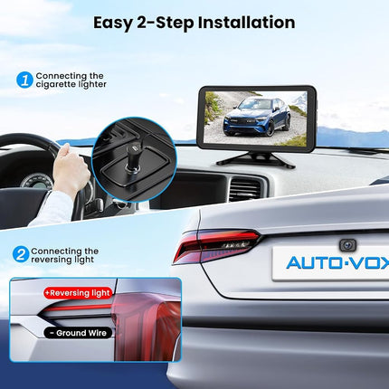 AUTO-VOX Wireless Backup Camera W12 for Car Truck SUV with 5" Monitor