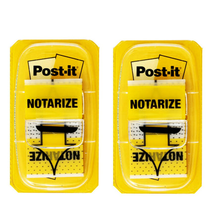 Banderitas Post-it Notarize, 50/dispensador, 2 dispensadores/paquete, 2.54 cm de ancho, amarillo (680-NZ2)