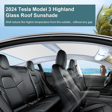 KUNIST Roof Sunshades for Tesla Model 3 2026, Upgraded [No-Sag,No Gap]