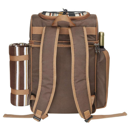Hap Tim Picnic Basket Backpack for 2 Person with Insulated Cooler Compartment, Wine Holder, Fleece Blanket, Cutlery Set,Perfect for Beach, Day Travel, Hiking, Camping,Lovers Gifts(AU-36083)
