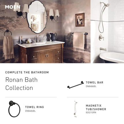 Moen Ronan Bronzed Gold Two-Handle 4" Centerset Modern Bathroom Faucet with Push-Down Drain, 84022BZG