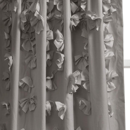 Lush Decor Riley Window Curtain (Single Panel), Polyester, Grey, 54W x 84L