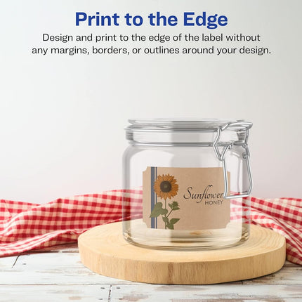 Avery Kraft Brown Rectangle Scalloped Labels with Sure Feed, 2" x 3", 400 Kraft Brown Labels, Print-to-The-Edge, Laser/Inkjet Printable Labels