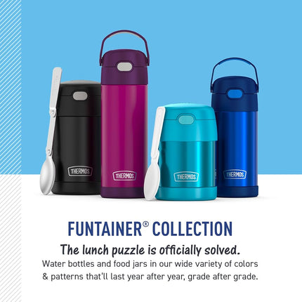 Thermos FUNTAINER 16 Ounce Stainless Steel Vacuum Insulated Bottle with Wide Spout Lid, Palm Trees