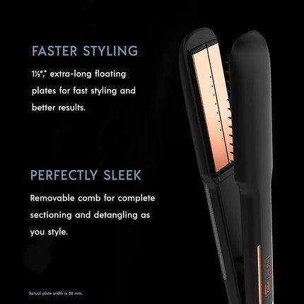 INFINITIPRO by CONAIR Steam Therapy Flat Iron, 1 1/2-inch Hair Straightener