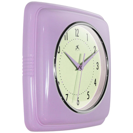 Infinity Instruments Square Retro Lavender Wall Clock 23.5cm
