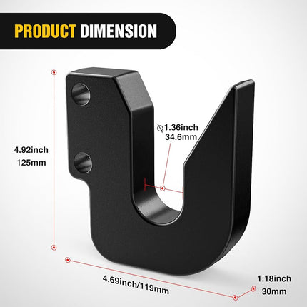 Nilight Quick Hitch Top Hook for Cat 1 Fit for Harbor Freight Tow Hook Up 3 Point Quick Attach Category Black Powder Coated Replaces HW14-11-37 and HF141137