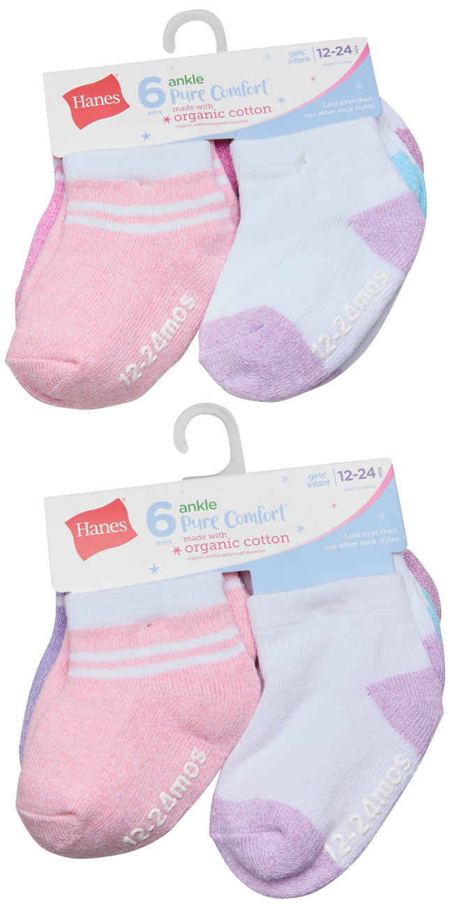 Hanes Baby and Toddler, Non-Slip Grip Ankle Socks,
