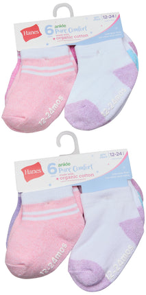 Hanes Baby and Toddler, Non-Slip Grip Ankle Socks,