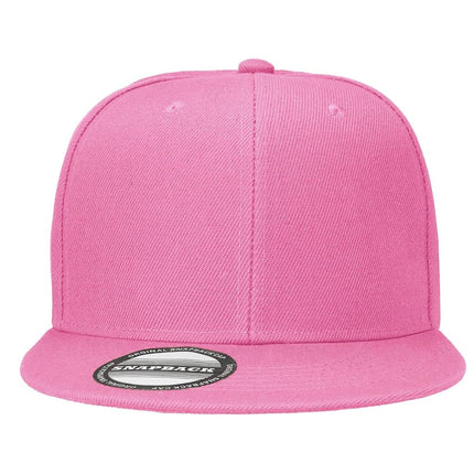 Classic Snapback Hat Cap Hip Hop Style Flat Bill Blank Solid Color Adjustable Size (One Size, Pink)