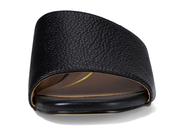 Sandale plate Cole Haan Calli à bride unique pour femme, cuir noir, 4,5 UK