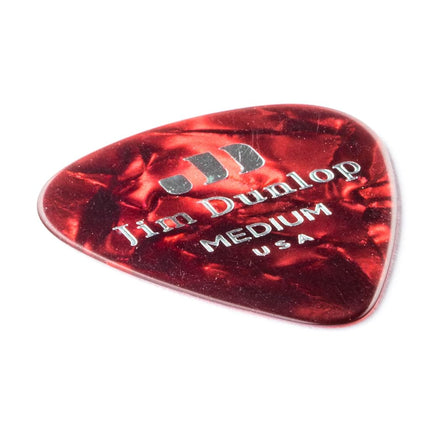 Dunlop 483R09MD Genuine Celluloid, Red Pearloid, Medium, 72/Bag