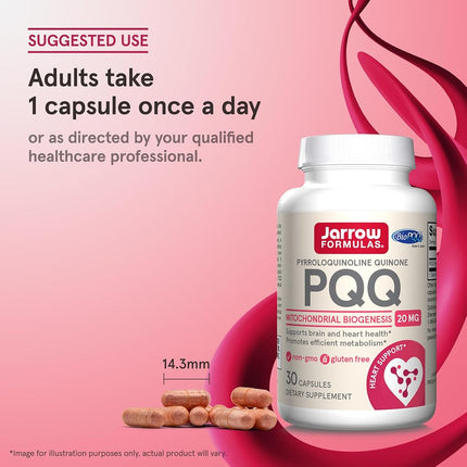 Jarrow Formulas Pyrroloquinoline Quinone, Supports Heart and Cognitive Function, 20 mg, 30 Caps