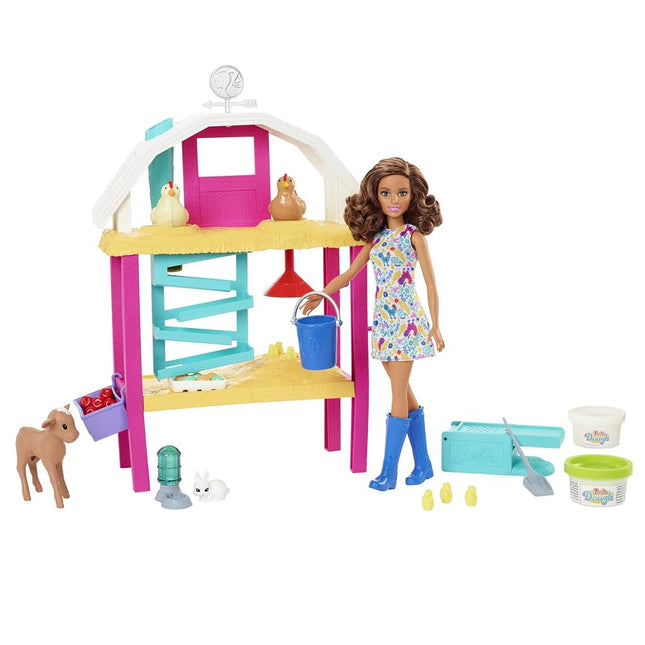 Barbie Doll and Playset with Coop, Animals, Dough,