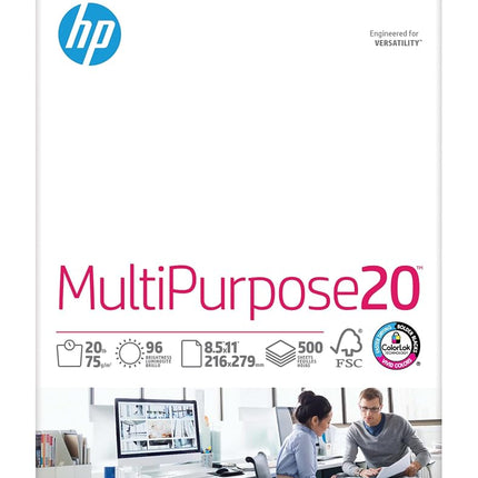 HP Printer Paper | 8.5 x 11 Paper | Multipurpose 20 lb | 3 Ream Case - 1500 Sheets | 96 Bright | Made in USA - FSC Certified | 112530C