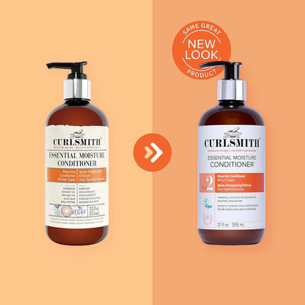 CURLSMITH - Essential Moisture Conditioner, Lightweight Frizz Control for Wavy, Curly and Coily Hair, Vegan (12 fl.oz)