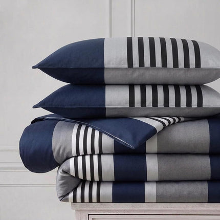 Nautica Rendon Duvet Cover Set King Charcoal