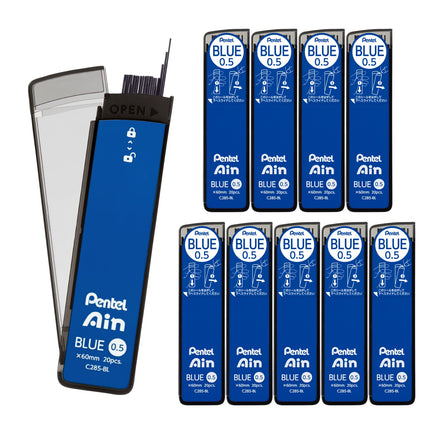 Pentel Ain Lead Refill • 0.5mm • Blue • Box of 10