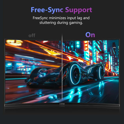 Z-Edge UG27 27-inch Curved Gaming Monitor 16:9 1920x1080 200/144Hz 1ms Frameless LED Gaming Monitor, AMD Freesync Premium Display Port HDMI Build-in Speakers