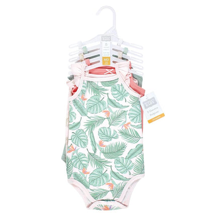 Pañaleros sin mangas de algodón unisex Hudson Baby, Palm Flamingo, 6-9 meses