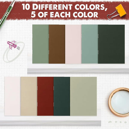 Eaasty 50 Pcs Mini Notebooks Lined Paper Bulk, Multicolor
