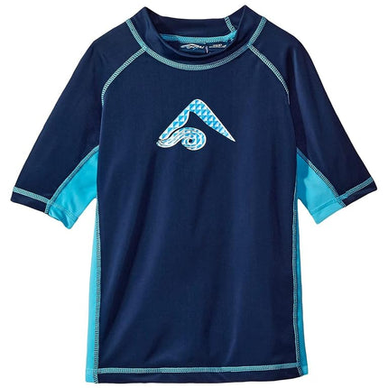 Kanu Surf Boys' Revival UPF 50+ Sun Protective Rashguard Swim Shirt, Flex Navy, 8