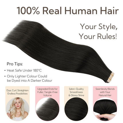 hotbanana Tape in Hair Extensions Human Hair 16 Inch
