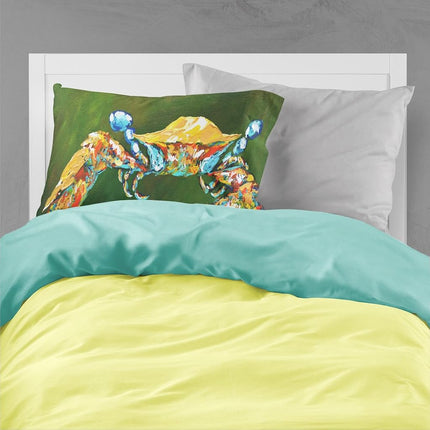 Caroline's Treasures MW1157PILLOWCASE Go Green Crab Moisture Wicking Fabric Standard Pillowcase, Large, Multicolor