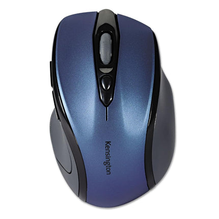 Souris sans fil Kensington Pro Fit – Souris de bureau sans fil optique de taille moyenne à 5 boutons avec forme ergonomique pour droitier et installation Plug & Play – Compatible avec Windows et macOS – Bleu