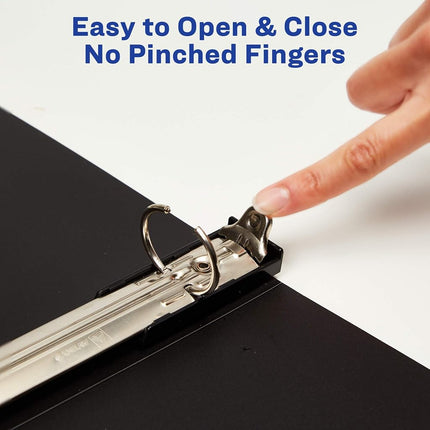 Avery Hanging Storage Flexible 3 Ring Binders, 1" Round Rings, 175-Sheet Capacity, Black, 4 Pack (17708)