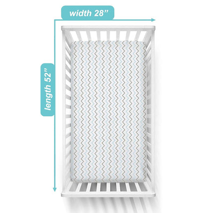 American Baby Company Printed 100% Cotton Jersey Knit Fitted Crib Sheet for Standard Crib and Toddler Mattresses, Blue Zigzag, for Boys and Girls